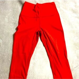 23” red Lululemon leggings, thick, great coverage. High rise. Worn once.